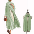 Ramadan Open Chiffon Abaya Dubai Women Sash Marocain Kaftan Eid Hijab Long Robe Muslim Fashion Clothes Turkey Vestido De Mujer House Foocus.