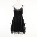 Gothic Style Slim Hottie Suspender Dress Revealing Busty Backless Lace Skirt Short Skirt HY21129AH Shapewear. 