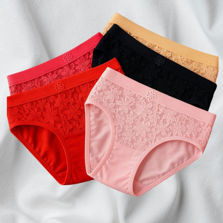 4 Pack Premium Women's Panties - Soft Cotton & Net - Stylish Short, Hot & Boxer, Panty for girls