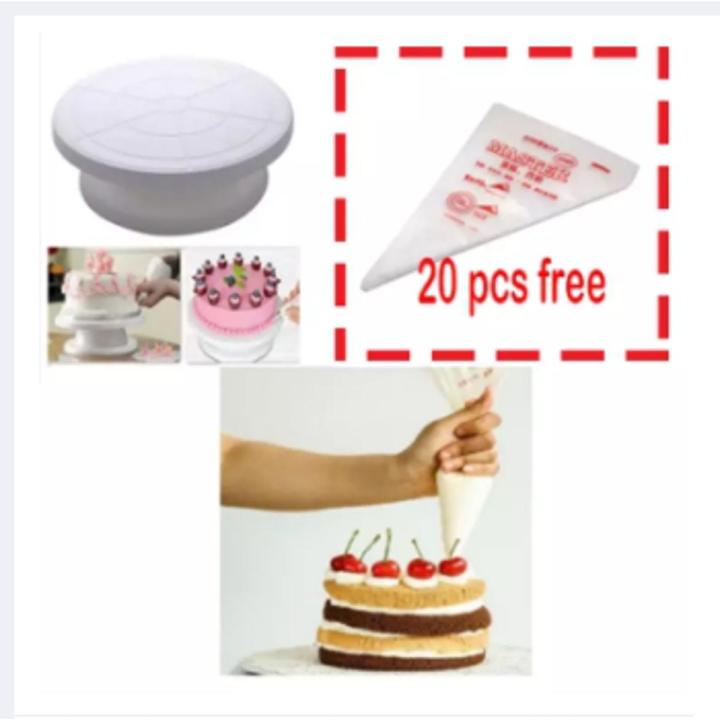 (2pcs set) Cake Turn Table+20 pcs cake poly free by Budget Shop BD ...