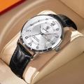 POEDAGAR Men Watch Fashion High Quality Leather Watches Waterproof Luminous Week Date Top Brand Luxury Quartz Man Wristwatch.