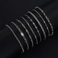 11Pcs Set Simple Stackable Silver Color Metal Chain Bracelets Set Jewelry Nicle. 