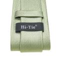 2023 New Sage Green Solid Plaid Hi-Tie Designer Gift Tie for Men Fashion Brand Wedding Party Necktie Handky Cufflinks Wholesale.