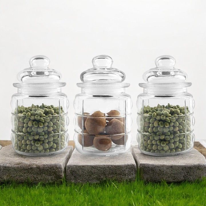 Home Centre Spice Jars - Set of 3, 300 ml Glass