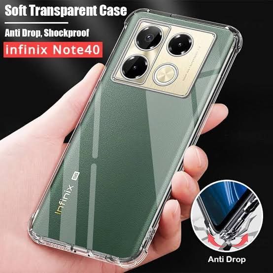 For Infinix Note 40 Shockproof TPU Bumper Clear Soft Silicone Acrylic Mobile Phone Case [ Pani Cover ] Back Cover
