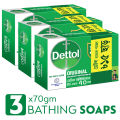 Dettol Soap Original Pack of 3 (70gm X 3), Bathing Bar Soap with protection from 99.99% illness-causing germs. 