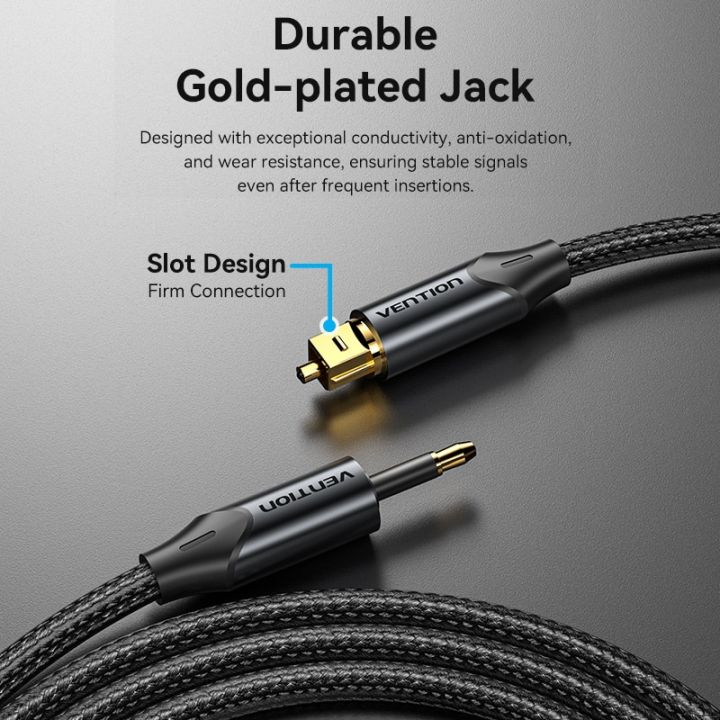 Vention%203.5mm%20Digital%20Optical%20Audio%20Cable%20Toslink%20SPDIF%20Coaxial%20Cable%20for%20Amplifiers%20Blu-ray%20Xbox%20360%20PS4%20Soundbar%20Fiber%20Cable%20-%20Image%203