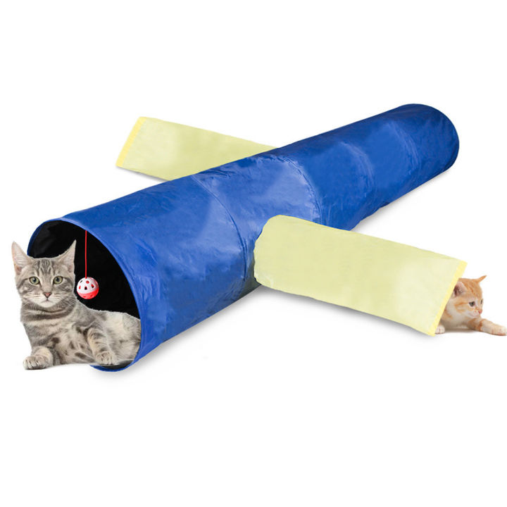 GC 3 Way Cat Tunnel Tube Pet Toys, Collapsible Cat Tunnels Indoor Outdoor Toys, Foldable Interactive Games Props For Exercising Hiding Training