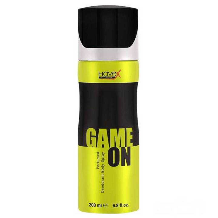 International UAE product Body spray party scent Havex GAME ON used for male- 200 ml