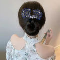 Peacock Rhinestone Hair Bun Maker Colourful Fashion Lazy Hair Curler Elegant U Shape Twister Curler Women Hair Accessories Headband Roller Hair Curler Donut Bun Maker Lazy Hairpin Hair Bow Twisted Korean Style Accessories Tool Women's Style.