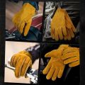 Leather Gloves For Men Motorcycle Cowhide Touchscreen Full Finger Breathable Riding Gloves Motorcycle Mens Geniune Leather Warm. 