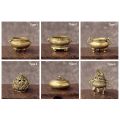 Craft Home Decoration Cense Stick Holder Incense Burner Mini Qilin Head Retro Brass Censer Hollow Lotus. 