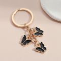 Cute Keychain Oil Butterfly Key Ring Enamel Flying Animals Key Chains For Women Girls Handbag Accessorie Handmade Jewelry.