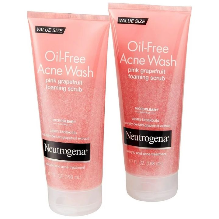 Neutrogena%20Oil%20Free%20Acne%20Wash%20Pink%20Grapefruit%20Foaming%20Scrub,%20198ml%20-%20Image%202