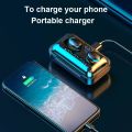 Tws Wireless Bluetooth 5.1 Earphones Waterproof Stereo Sport Earbuds Noise Canceling Bluetooth Headphone Handsfree Calling Driving Headset with led Display Charging Case. 