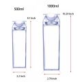 1000ml/500ml Milk Carton Water Bottle Transparent Plastic Milk Bottle Drinking Cup Clear Box Milk Storage Juice Tea Bottle.