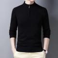 Premium Quality Solid Black Color High Neck Cotton Full Sleeve Sweater for Men.