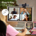 HXSJ 4K Ultra HD 1080P Webcam with Speacker Microphone Web Camera Full HD Acto Focus Webcam Webcam USB Camera Computer PC Webcam. 