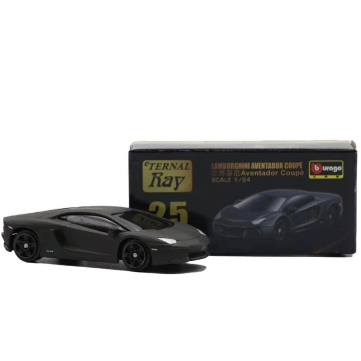 【Nice Day Toy Findings Store】1:64 Bburago Eternal Ray Lamborghini Aventador Coupe black Diecast Model