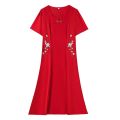 vintage two pieces Summer Casual Midi Dress chiffon loose Dress embroidery Women Elegant Bodycon Party Vestidos. 