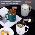 500ml Thermal Coffee Cup Double Wall Stainless Steel Heat Insulated Coffee Milk Mug with Handle and Lid Travel Drinking Tumbler. 