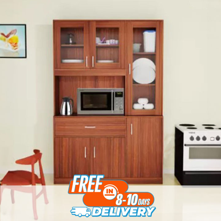 Furnisha Kitchen Cabinet with Oven Rack & Kitchen Storage Crockery Unit (Finish Color - Shanteak, Knock Down) - Kitchen Rack