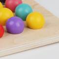 Wooden Board Bead Game 2 Player Montessori Toy for Kids Toddlers Girls Boys.