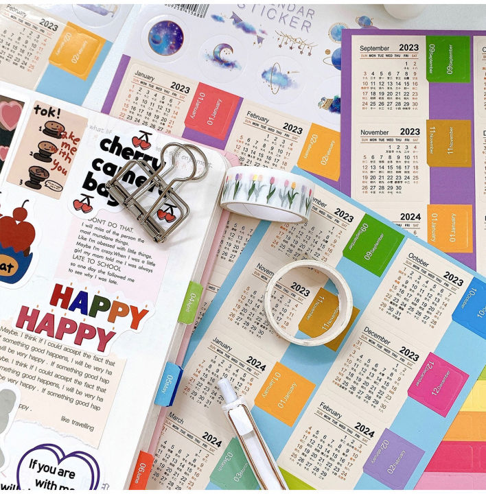 1/2%20Set%20Calendar%20Index%20Sticker%20Month%20Stickers%20Tabs%20Planner%20Adults%202024%20Adhesive%20Bookmark%20Date%20Planners%20-%20Image%205