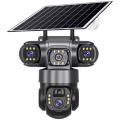 SOLAR 4G SIM V380pro 2 CAMERS 2 Lens With 3 Mobile Screens Solar 6MP 4G SIM Card Camera PTZ Security with 8W Solar Panel 8000mAh Battery for Home Safety. 