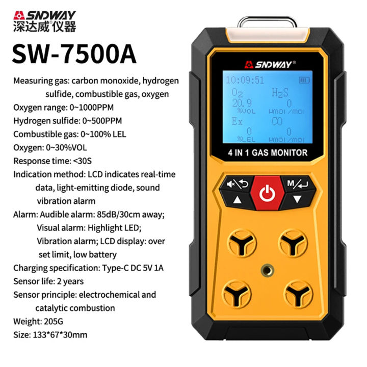 SNDWAY%20SW-7500A%20Gas%20Detector%20Device%204%20in%201%20Oxygen%20Hydrogen%20Sulfide%20Carbon%20Monoxide%20Combustible%20O2%20Ex%20H2S%20CO%20Gas%20Monitor%20Alarm%20-%20Image%202
