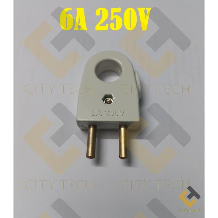 2Pcs- HOLE With Electrical Power Plug AC 250V 6A 2 Pin European Standard EU Male Plug Power Adapters Power Connector Cable Cord Male Plug Socket Plug Adapters Detachable Plug