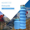 550ML Foldable Collapsible Telescopic Silicone Water Bottle Outdoor Water Cups Red.