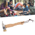 Camping Hammer, Multifunctional Hammer Easy Carrying Wood Handle Stainless Steel Fine Workmanship with Lanyard for Home Use. 