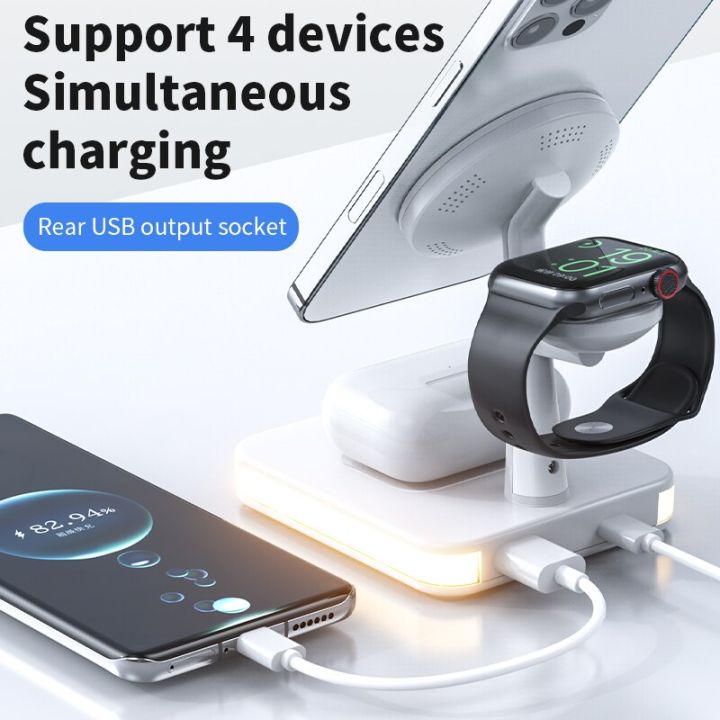 HOCE%2015W%204%20in%201%20Magnetic%20Wireless%20Chager%20For%20Magsafe%20iPhone%2012%2013%2014%2015%20Pro%20iWatch%20Airpods%20Pro%202%20Magnetic%20Fast%20Charging%20Station%20Dock%20Stand%20LED%20Touch%20Light%20Charger%20Stand%20on%20Desk%20-%20Image%208