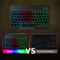 DoomHot 10 Inch Wireless Bluetooth Keyboard And Mouse RGB Backlight Keyboard And Mouse LED Colorful Bluetooth Wireless Keyboard. 