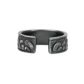 Retro sea erosion ring, fashionable men's personality, niche design, imitation Thai silver index finger ring, oath of love, men's open ring. 