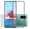 For Xiaomi Redmi Note 10 Pro Max / Note 10 Pro / Note 10 - (3IN1) - Premium Quality Full Cover Glass HD Clear 21D Tempered Glass Screen Protector, Back Side Protector Film, Camera Lens P. 