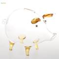Transparent Pig Piggy Bank Novelty Tabletop Glass Pig Piggy Bank. 