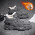【selevn roind】 New Boots Men Winter Fashion Plush Shoes Snow Boots Male Casual Outdoor Sneakers Lace Up Warm Shoes Non Slip Ankle Boots Male. 