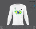 Brazilian Fanz Full Sleeve Comfortable Tshirt With Brazil Football Logo & Flag.