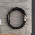 leather Bracelet magnetic clasps hand chain For Men Gift Accessories.