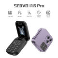 i16 Pro Mini Fold Mobile Phone Dual SIM Card FM Radio Vibration Magic Voice Blacklist Speed Dial 1.77''Screen Square Phone. 