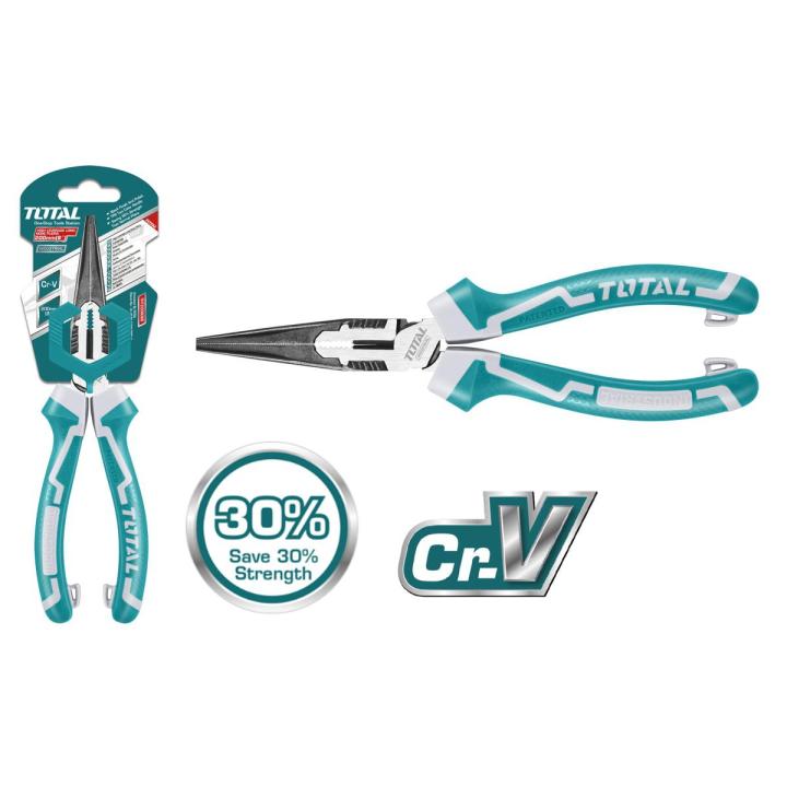 long Nose Pliers High Leverage 8" TOTAL-THT220806S