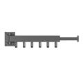 Folding Clothes Hanger Wall Mount Retractable Cloth Drying Black C. 