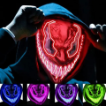 Halloween Neon Venom 2 Glowing Mask European and American Movies Horror Funny Full Face LED Mask Color Cosplay Costume Supplies. 
