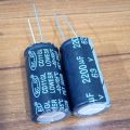 2200uF 63V RADIAL Electrolytic Capacitor 2200uF 63V Radial Polarized Aluminum Electrolytic Capacitors 2 Pin Leads Connections Leg. 