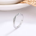 Infinite interweaving of Japanese and Korean couple rings, light luxury and niche design, new product with diamond striped ring.