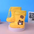 Children Rain Boots for Boys Cute Animals Water Shoes for Baby Girl Plush Warm Yellow Rain Boots Drop Shipping Rain Boots Kids. 