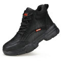 【selevn roind】 Black Leather Winter Plush Safety Work Boots For Men Waterproof Anti Nail Pressure Labor Shoes Indestructible Steel Toe Footwear. 