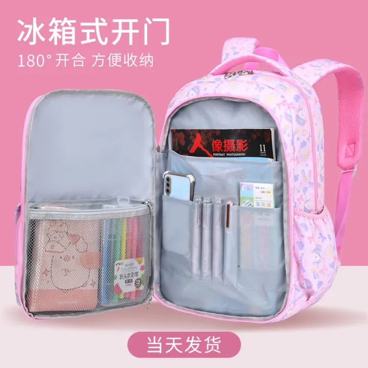 Children's%20Schoolbag%20Primary%20School%20Student%20Grade%20One%20Two%20Three%20to%20Six%20Girls%20Super%20Lightweight%20Backpack%20Refrigerator%20Open%20Door%20Girl%20-%20Image%203